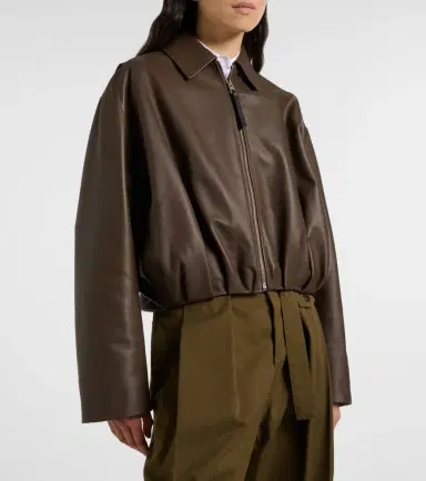 Loewe Draped leather jacket | Thumbnail 6 Loewe Draped leather jacket | Thumbnail 6