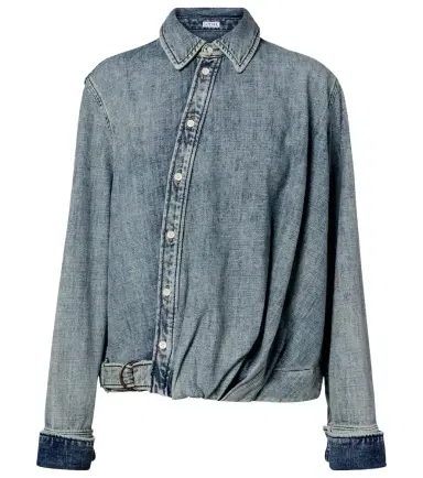 Loewe Draped belted denim shirt | Thumbnail 1 Loewe Draped belted denim shirt | Thumbnail 1