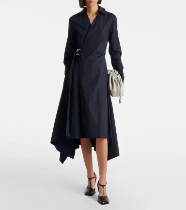 Loewe Draped cotton wrap dress | Thumbnail 6 Loewe Draped cotton wrap dress | Thumbnail 6
