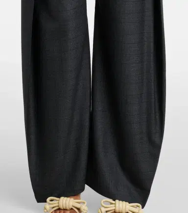 Loewe Checked belt wool barrel-leg pants | Thumbnail 6 Loewe Checked belt wool barrel-leg pants | Thumbnail 6