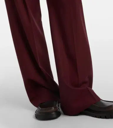 Loewe Leather-trimmed wool wide-leg pants | Thumbnail 5 Loewe Leather-trimmed wool wide-leg pants | Thumbnail 5