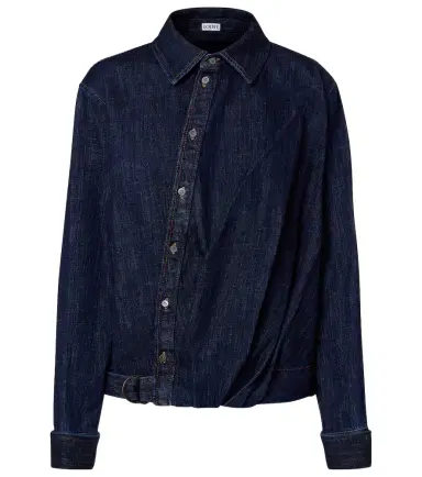 Loewe Gathered denim shirt | Thumbnail 1 Loewe Gathered denim shirt | Thumbnail 1