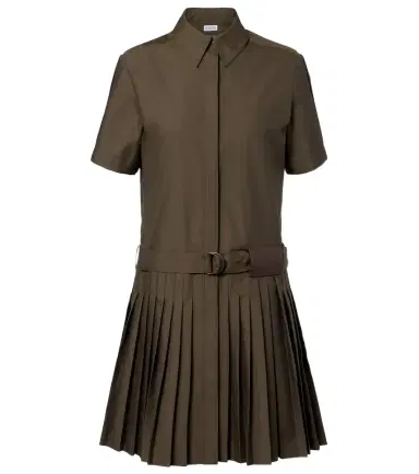 Loewe Belted pleated cotton-blend shirt dress | Thumbnail 1 Loewe Belted pleated cotton-blend shirt dress | Thumbnail 1