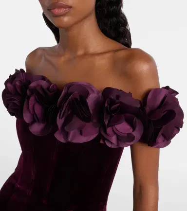 Rebecca Vallance Floral-appliqué velvet minidress | Thumbnail 6 Rebecca Vallance Floral-appliqué velvet minidress | Thumbnail 6