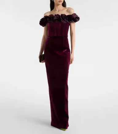 Rebecca Vallance Charles off-shoulder velvet gown | Thumbnail 3 Rebecca Vallance Charles off-shoulder velvet gown | Thumbnail 3