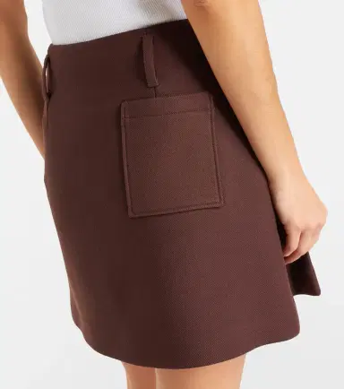 Loewe Leather-trimmed pleated wool and silk miniskirt | Thumbnail 5 Loewe Leather-trimmed pleated wool and silk miniskirt | Thumbnail 5