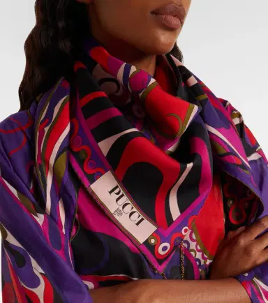 Pucci Marmo and Orchidee silk twill scarf | Thumbnail 5 Pucci Marmo and Orchidee silk twill scarf | Thumbnail 5