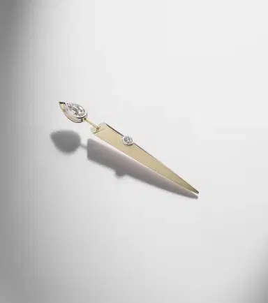 Rainbow K 14kt gold single earring with diamonds | Thumbnail 5 Rainbow K 14kt gold single earring with diamonds | Thumbnail 5