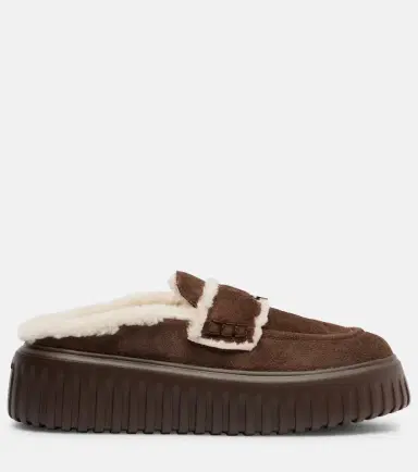 Hogan HStripes shearling-trimmed platform loafers | Thumbnail 3 Hogan HStripes shearling-trimmed platform loafers | Thumbnail 3