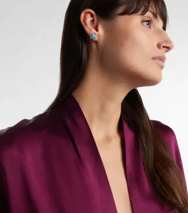 Yvonne Léon Yvonne Léon Crabe Coquillage 9kt gold earrings with gemstones | Thumbnail 3 Yvonne Léon Yvonne Léon Crabe Coquillage 9kt gold earrings with gemstones | Thumbnail 3