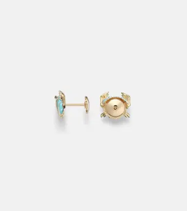 Yvonne Léon Yvonne Léon Crabe Coquillage 9kt gold earrings with gemstones | Thumbnail 4 Yvonne Léon Yvonne Léon Crabe Coquillage 9kt gold earrings with gemstones | Thumbnail 4