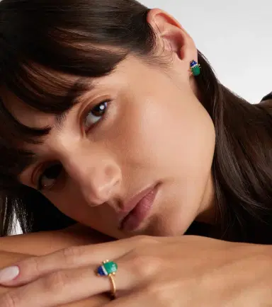 Yvonne Leon Yvonne Léon Scarabée 9kt gold earrings with gemstones | Thumbnail 3 Yvonne Leon Yvonne Léon Scarabée 9kt gold earrings with gemstones | Thumbnail 3