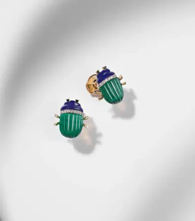 Yvonne Leon Yvonne Léon Scarabée 9kt gold earrings with gemstones | Thumbnail 5 Yvonne Leon Yvonne Léon Scarabée 9kt gold earrings with gemstones | Thumbnail 5