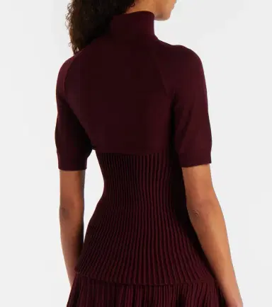 Alaïa Alaïa Ribbed-knit wool-blend top | Thumbnail 3 Alaïa Alaïa Ribbed-knit wool-blend top | Thumbnail 3