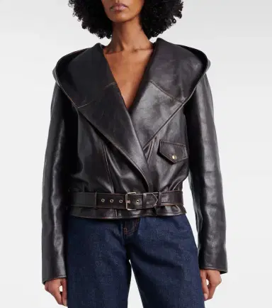 Alaïa Alaïa Hooded leather biker jacket | Thumbnail 3 Alaïa Alaïa Hooded leather biker jacket | Thumbnail 3