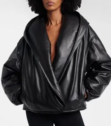 Alaïa Alaïa Hooded leather bomber jacket | Thumbnail 3 Alaïa Alaïa Hooded leather bomber jacket | Thumbnail 3