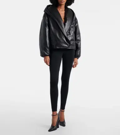 Alaïa Alaïa Hooded leather bomber jacket | Thumbnail 5 Alaïa Alaïa Hooded leather bomber jacket | Thumbnail 5