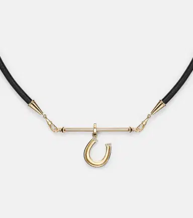 Marie Lichtenberg 18kt gold and leather pendant necklace with diamonds | Thumbnail 3 Marie Lichtenberg 18kt gold and leather pendant necklace with diamonds | Thumbnail 3