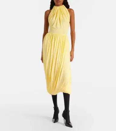 Alaia Alaïa Gathered jersey midi dress | Thumbnail 4 Alaia Alaïa Gathered jersey midi dress | Thumbnail 4