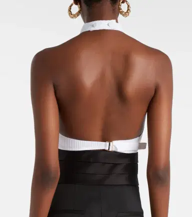 Alaia Alaïa Ribbed halterneck cotton top | Thumbnail 2 Alaia Alaïa Ribbed halterneck cotton top | Thumbnail 2