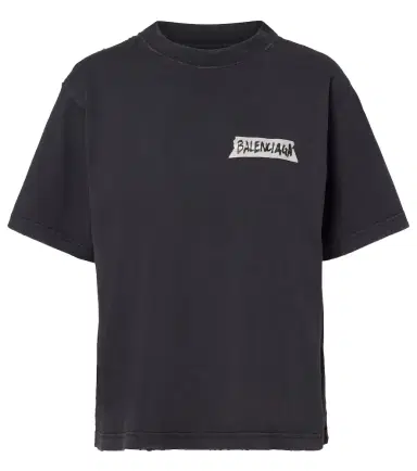 Balenciaga Logo distressed cotton jersey T-shirt | Thumbnail 1 Balenciaga Logo distressed cotton jersey T-shirt | Thumbnail 1