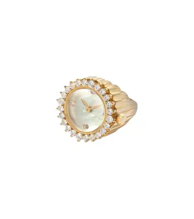 Yvonne Léon Yvonne Léon L'Horloge 18kt gold ring with diamonds | Thumbnail 1 Yvonne Léon Yvonne Léon L'Horloge 18kt gold ring with diamonds | Thumbnail 1