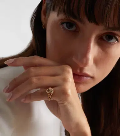 Yvonne Léon Yvonne Léon Poire Mini 9kt gold and enamel pinky ring with citrines and diamonds | Thumbnail 4 Yvonne Léon Yvonne Léon Poire Mini 9kt gold and enamel pinky ring with citrines and diamonds | Thumbnail 4