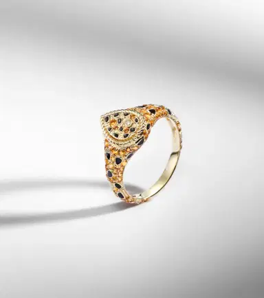 Yvonne Léon Yvonne Léon Poire Mini 9kt gold and enamel pinky ring with citrines and diamonds | Thumbnail 5 Yvonne Léon Yvonne Léon Poire Mini 9kt gold and enamel pinky ring with citrines and diamonds | Thumbnail 5
