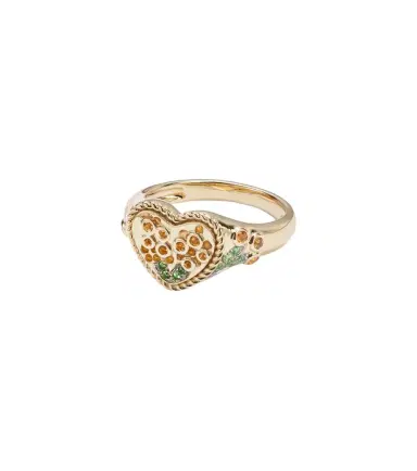 Yvonne Léon Yvonne Léon Caur Mimosa Mini 9kt gold pinky ring with gemstones | Thumbnail 1 Yvonne Léon Yvonne Léon Caur Mimosa Mini 9kt gold pinky ring with gemstones | Thumbnail 1