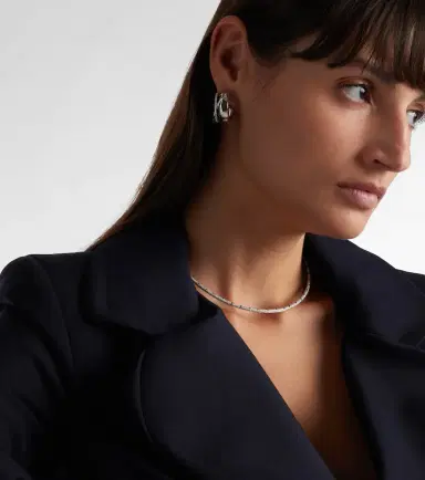 Yvonne Léon Yvonne Léon Un Deux Trois Lisse 9kt white gold hoop earrings with diamonds | Thumbnail 3 Yvonne Léon Yvonne Léon Un Deux Trois Lisse 9kt white gold hoop earrings with diamonds | Thumbnail 3