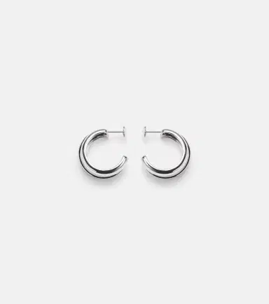 Yvonne Léon Yvonne Léon Un Deux Trois Lisse 9kt white gold hoop earrings with diamonds | Thumbnail 4 Yvonne Léon Yvonne Léon Un Deux Trois Lisse 9kt white gold hoop earrings with diamonds | Thumbnail 4