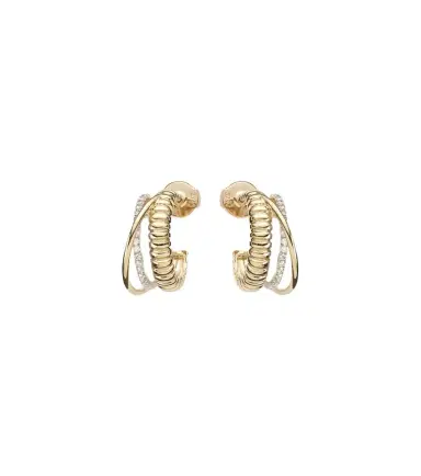 Yvonne Léon Yvonne Léon Un Deux Trois Berlingot 9kt gold hoop earrings with diamonds | Thumbnail 1 Yvonne Léon Yvonne Léon Un Deux Trois Berlingot 9kt gold hoop earrings with diamonds | Thumbnail 1