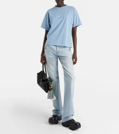 Balenciaga Logo embroidered cotton jersey T-shirt | Thumbnail 3 Balenciaga Logo embroidered cotton jersey T-shirt | Thumbnail 3
