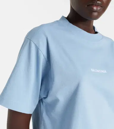 Balenciaga Logo embroidered cotton jersey T-shirt | Thumbnail 4 Balenciaga Logo embroidered cotton jersey T-shirt | Thumbnail 4