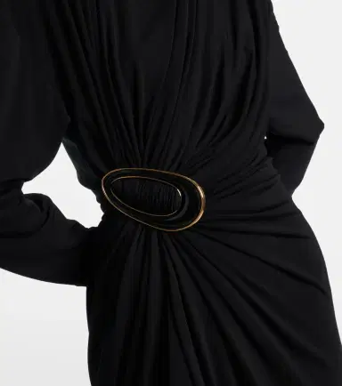 Bottega Veneta Gathered crêpe jersey midi dress | Thumbnail 3 Bottega Veneta Gathered crêpe jersey midi dress | Thumbnail 3