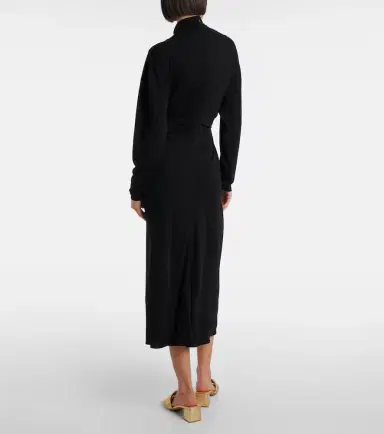 Bottega Veneta Gathered crêpe jersey midi dress | Thumbnail 4 Bottega Veneta Gathered crêpe jersey midi dress | Thumbnail 4
