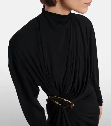 Bottega Veneta Gathered crêpe jersey midi dress | Thumbnail 7 Bottega Veneta Gathered crêpe jersey midi dress | Thumbnail 7