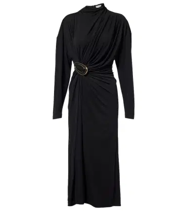 Bottega Veneta Gathered crêpe jersey midi dress | Thumbnail 1 Bottega Veneta Gathered crêpe jersey midi dress | Thumbnail 1