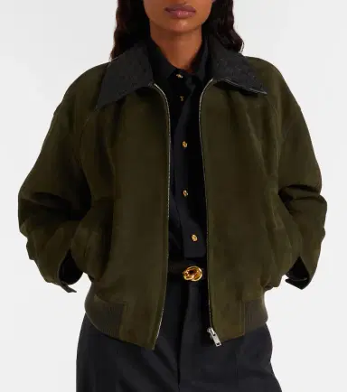 Bottega Veneta Intrecciato suede blouson jacket | Thumbnail 2 Bottega Veneta Intrecciato suede blouson jacket | Thumbnail 2