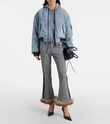 Balenciaga Cropped denim bomber jacket | Thumbnail 2 Balenciaga Cropped denim bomber jacket | Thumbnail 2