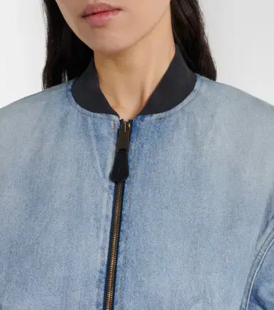 Balenciaga Cropped denim bomber jacket | Thumbnail 4 Balenciaga Cropped denim bomber jacket | Thumbnail 4