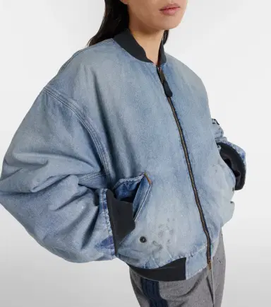 Balenciaga Cropped denim bomber jacket | Thumbnail 6 Balenciaga Cropped denim bomber jacket | Thumbnail 6