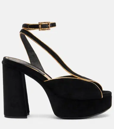 Etro Asymmetrical velvet platform sandals | Thumbnail 2 Etro Asymmetrical velvet platform sandals | Thumbnail 2
