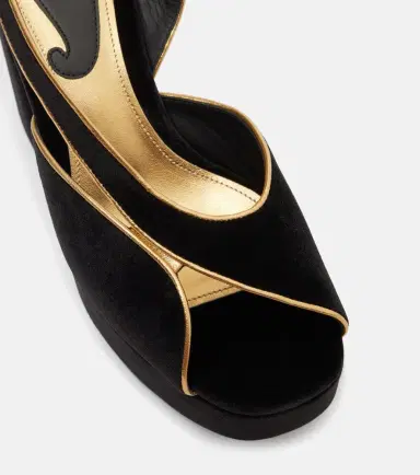 Etro Asymmetrical velvet platform sandals | Thumbnail 4 Etro Asymmetrical velvet platform sandals | Thumbnail 4