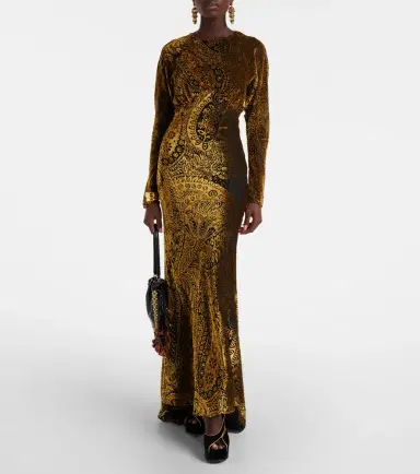 Etro Asymmetrical velvet platform sandals | Thumbnail 5 Etro Asymmetrical velvet platform sandals | Thumbnail 5