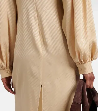 Gucci GG draped striped silk jacquard midi dress | Thumbnail 2 Gucci GG draped striped silk jacquard midi dress | Thumbnail 2