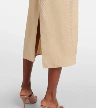 Gucci GG draped striped silk jacquard midi dress | Thumbnail 5 Gucci GG draped striped silk jacquard midi dress | Thumbnail 5