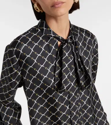 Gucci Printed tie-neck silk minidress | Thumbnail 3 Gucci Printed tie-neck silk minidress | Thumbnail 3