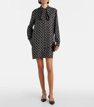 Gucci Printed tie-neck silk minidress | Thumbnail 4 Gucci Printed tie-neck silk minidress | Thumbnail 4