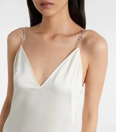 Gucci Horsebit embellished satin slip dress | Thumbnail 2 Gucci Horsebit embellished satin slip dress | Thumbnail 2